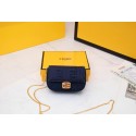 AAA Replica FENDI NANO BAGUETTE CHARM Nappa lcanvas Bag 7AR844 Black Tl12868VB75