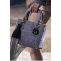 AAAAA LADY DIOR TOTE BAG IN EMBROIDERED CANVAS C4532 grey blue Tl9113aM93