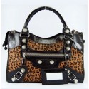 Balenciaga 084332 Dark Coffee Leopard Horsehair Bag Tl16093ER88