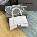 Balenciaga Hourglass XS Top Handle Bag shiny box calfskin 28331 white Tl15938fc78