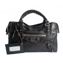 Balenciaga Lampskin Leather Handbag 084832 Dark gray Tl16356FT35