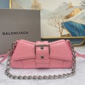 Balenciaga LINDSAY CROCODILE EMBOSSED SHOULDER BAG WITH STRAP 6088 pink Tl15840Mn81