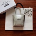 Balenciaga Original Leather Mini Shopper Bag 6696 Silver Tl16006Af99