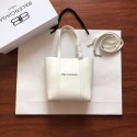 Balenciaga Original Leather Mini Shopper Bag 6696 White Tl16010lU52