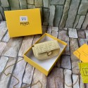 Best 1:1 FENDI NANO BAGUETTE CHARM Nappa lcanvas Bag 7AR844 Yellow Tl12875eT55