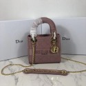 Best 1:1 MINI LADY DIOR TOTE BAG IN EMBROIDERED CANVAS C4531 pink Tl9120OR71