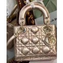 Best Dior mini Lady Dior Bag Original Sheepskin Leather CD5500 Gold Tl9041Ml87