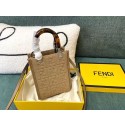 Best FENDI MINI SUNSHINE SHOPPER FF fabric mini-bag 8BS051AG Beige Tl12691Ml87