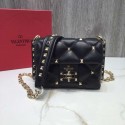 Best Quality Imitation VALENTINO Candy quilted leather cross-body bag 0073 black Tl19668dK58