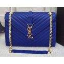 Best Quality YSL Classic Monogramme Flap Bag Calfskin Leather Y26588 Blue Tl15279xb51