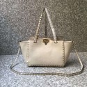 Best Replica VALENTINO Rockstud medium tote 0972 white Tl19636bj75