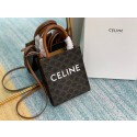 Celine MINI CABAS VERTICAL IN TRIOMPHE CANVAS 194372 black Tl4727EC68