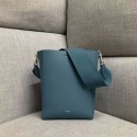 CELINE SANGLE SMALL BUCKET BAG IN SOFT GRAINED CALFSKIN 189303 BLUE Tl4957jo45