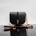 Celine TEEN CHAIN BESACE TRIOMPHE IN SHINY CALFSKIN 10G453 black Tl4695lU52