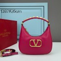 Cheap VALENTINO GARAVANI STUD SIGN Calf Leather Hobo bag 1W2B0K69 rose Tl19197sZ66