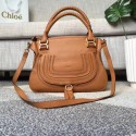 Chloe Marcie original Calfskin Leather Top Handle Bag 166320 camel Tl17956EW67