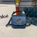 Chloe Original Calfskin Leather Top Handle Small Bag 3S030 Blue Tl17925hT91