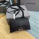 Copy 1:1 Balenciaga HOURGLASS XS TOP HANDLE BAG Grained calsfkin B108896 black Tl15973xD64