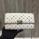 Copy 1:1 VALENTINO Rockstud Spike quilted clutch 72610 white Tl19623xD64