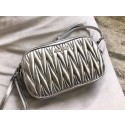 Copy miu miu Matelasse Nappa Leather Shoulder Bag 5BH539A Silver Tl18605Ey31