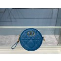 DETACHABLE DIOR CARO ROUND COIN PURSE S5035U BLUE Tl9275vK93