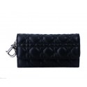 Dior Bi-Flod Wallet in Lambskin Leahter CD086 Black Tl9319Hn31