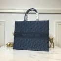 DIOR BOOK TOTE BAG IN EMBROIDERED CANVAS C1286 Blue Tl9196EW67