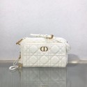 DIOR CARO DOUBLE POUCH Supple Cannage Calfskin S5037U white Tl8728JD28