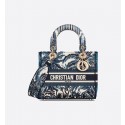 DIOR MEDIUM LADY D-LITE BAG Dark Blue Tree Cannage Embroidery M0565OREY Blue Tl8781Gp37