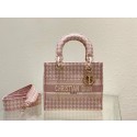 DIOR MEDIUM LADY D-LITE BAG Embroidery M0565OR pink Tl8452ff76