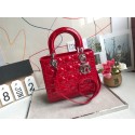 Fake 1:1 LADY DIOR MY ABCDIOR Patent Leather Bag Red M05389 Silver Tl8688YK70