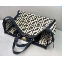 Fake Best FENDI PEEKABOO ICONIC leather bag 8BN244 black&white Tl12937Nk59