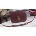 Fake Celine Classic Box Flap Bag Calfskin Leather C3369 Burgundy Tl5174GR32