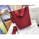 Fake CELINE Sangle Seau Bag in Calfskin Leather C3369 Red Tl5090tu77