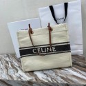 Fake Celine SQUARED CABAS CELINE IN PLEIN SOLEIL TEXTILE AND CALFSKIN 192172 black Tl4762Qv16