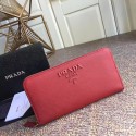 Fake Cheap Prada Saffiano Leather Large Zippy Wallets 1MH317 red Wallets Tl6710Kt89