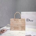 Fake DIOR BOOK TOTE BAG IN EMBROIDERED CANVAS C1287 Beige Tl9039eZ32