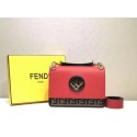 Fake FENDI Kan I Leather Shoulder Bag 8BT284 red Tl13159yQ90