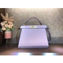 Fake FENDI PEEKABOO ICONIC ESSENTIALLY leather bag F1519 Lavender Tl12904Lh27