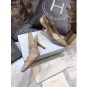 Fake JADIOR SLINGBACK PUMP Multicolor Dior Gold Metallic Thread Embroidered Cotton KCP867M Tl10533bz90