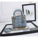 Fake MINI LADY DIOR BAG Lambskin M0566OE light blue Tl8339Sq37