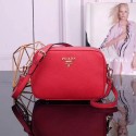 Fake Prada Calfskin Leather Shoulder Bag 1BH082 red Tl6575Iw51