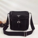 Fake Prada Nylon and leather shoulder bag BT8994 black Tl6514Sq37