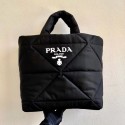 Fake Prada Re-Nylon and Saffiano leather shoulder bag 2AG082 black Tl5856pE71