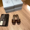 Fake Prada Slippers Shoes PD56902 Brown Tl7271EQ38