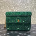 Fake VALENTINO GARAVANI Roman Stud soft sheep leather chain shoulder bag VW0B0I82 green Tl19185ny77