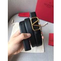 Fake Valentino Leather 2.5CM Belt V7468 Black Tl20776EQ38