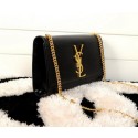 Fake YSL Monogramme Cross-body Shoulder Bag Cannage Pattern Y311218 Black Tl15342qZ31