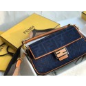 Fendi BAGUETTE LARGE Blue denim bag BR771A9 Tl13057jf20