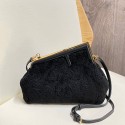 FENDI FIRST SMALL wool sheepskin bag 5FB2217 black Tl12726ea89